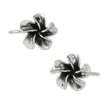 Sterling silver ear cuffs, 'Frangipani Spiral' - Sterling Silver Frangipani Ear Cuffs from Thailand