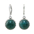 Chrysocolla dangle earrings, 'Pointed Petals' - Thai Sterling Silver and Chrysocolla Dangle Earrings thumbail