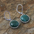 Chrysocolla dangle earrings, 'Pointed Petals' - Thai Sterling Silver and Chrysocolla Dangle Earrings (image 2b) thumbail
