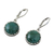 Chrysocolla dangle earrings, 'Pointed Petals' - Thai Sterling Silver and Chrysocolla Dangle Earrings
