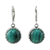 Malachite dangle earrings, 'Pointed Petals' - Sterling Silver and Malachite Dangle Earrings from Thailand