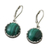 Malachite dangle earrings, 'Pointed Petals' - Sterling Silver and Malachite Dangle Earrings from Thailand (image 2d) thumbail