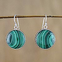 Featured review for Malachite dangle earrings, Spirit Moon