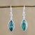 Chrysocolla dangle earrings, 'Angel Dreams' - Rhodium Plated Chrysocolla Dangle Earrings from Thailand