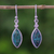 Chrysocolla dangle earrings, 'Angel Dreams' - Rhodium Plated Chrysocolla Dangle Earrings from Thailand