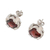 Garnet button earrings, 'Everyday Glitz' - Rhodium Plated Garnet Button Earrings from Thailand (image 2f) thumbail