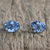 Blue topaz stud earrings, 'Precious Gift' - Rhodium Plated Blue Topaz Stud Earrings from Thailand (image 2) thumbail
