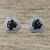 Smoky quartz stud earrings, 'Sparkling Hearts' - Smoky Quartz and Cubic Zirconia Heart Shaped Stud Earrings