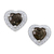 Smoky quartz stud earrings, 'Sparkling Hearts' - Smoky Quartz and Cubic Zirconia Heart Shaped Stud Earrings
