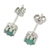 Emerald stud earrings, 'Brilliant Splendor' - Rhodium Plated Emerald Stud Earrings from Thailand (image 2a) thumbail