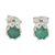 Emerald stud earrings, 'Brilliant Splendor' - Rhodium Plated Emerald Stud Earrings from Thailand (image 2e) thumbail