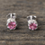 Tourmaline stud earrings, 'Brilliant Splendor' - Rhodium Plated Pink Tourmaline Stud Earrings from Thailand (image 2) thumbail