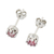 Tourmaline stud earrings, 'Brilliant Splendor' - Rhodium Plated Pink Tourmaline Stud Earrings from Thailand thumbail