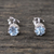 Blue topaz stud earrings, 'Brilliant Splendor' - Rhodium Plated Blue Topaz Stud Earrings from Thailand (image 2) thumbail