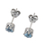 Blue topaz stud earrings, 'Brilliant Splendor' - Rhodium Plated Blue Topaz Stud Earrings from Thailand thumbail