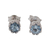 Blue topaz stud earrings, 'Brilliant Splendor' - Rhodium Plated Blue Topaz Stud Earrings from Thailand (image 2f) thumbail