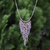 Calcite and leather statement necklace, 'Gentle Rain' - Calcite and Leather Statement Necklace from Thailand (image 2c) thumbail