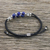 Lapis lazuli wristband bracelet, 'Karen Sea' - Lapis Lazuli and Karen Silver Bracelet from Thailand (image 2b) thumbail