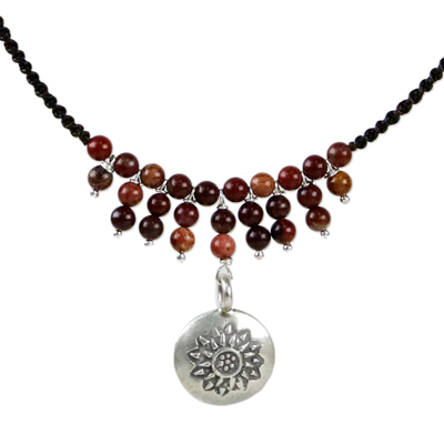 Karen Silver and Jasper Pendant Necklace from Thailand
