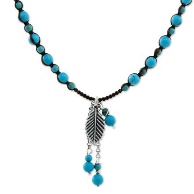 Silver pendant necklace, 'Tempestuous Wind' - Karen Silver and Calcite Pendant Necklace from Thailand