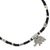 Silver accented cord bracelet, 'Elephant Luck' - Artisan Crafted Black Bracelet with Hill Tribe Silver Charm (image 2c) thumbail