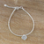 Silver charm bracelet, 'Natural Karen' - 950 Karen Silver Beaded Charm Heart Bracelet from Thailand (image 2) thumbail