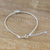 Silver charm bracelet, 'Natural Karen' - 950 Karen Silver Beaded Charm Heart Bracelet from Thailand