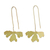 Ohrhänger aus vergoldetem Sterlingsilber - Handgefertigte, dekorative Feigenblatt-Ohrringe aus vergoldetem Thai-Silber