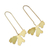 Gold plated sterling silver drop earrings, 'Petite Fig Leaf' - Handcrafted Petite Fig Leaf Thai Gold Plated Silver Earrings