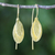 Gold plated sterling silver drop earrings, 'Fluttering Foliage' - Thai 18k Gold Plated Silver Silver Leaf Earrings