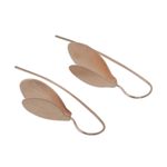 Rose gold plated sterling silver drop earrings, 'Fluttering Foliage' - Thai Silver Silver Leaf Earrings Bathed in Rose Gold