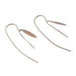 Rose gold plated sterling silver drop earrings, 'Fluttering Foliage' - Thai Silver Silver Leaf Earrings Bathed in Rose Gold