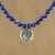 Halskette mit Lapislazuli-Anhänger - Halskette mit Anhänger aus Lapislazuli und 950er Silber mit Perlen