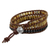 Multi-gemstone wrap bracelet, 'Earthen Blend' - Karen Silver Multigem Beaded Wrap Bracelet from Thailand (image 2d) thumbail
