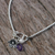 Cultured pearl and amethyst charm bracelet, 'Blossoming Friendship' - Cultured Pearl Amethyst and Silver Floral Beaded Bracelet (image 2c) thumbail