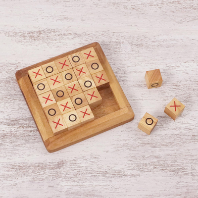 UNDISCOVERED Artisan Box  Handcrafted Large Wood Tic-Tac-Toe Board from  Thailand - Extreme Tic-T