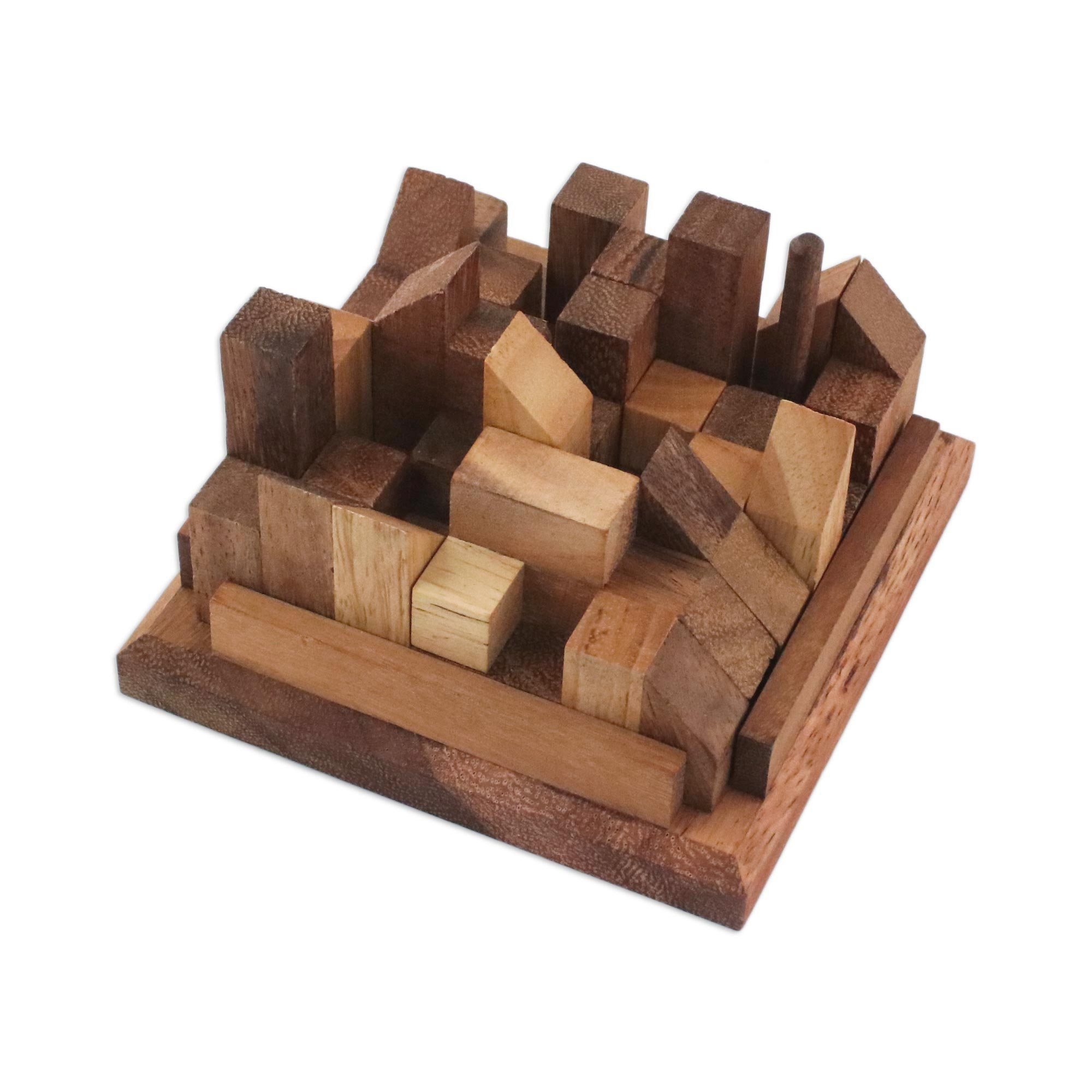 Handcrafted Wood City Puzzle 