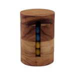 Wood puzzle, 'Spin to Win' - Handcrafted Wood Cylindrical Puzzle from Thailand