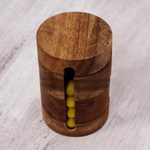 Wood puzzle, 'Spin to Win' - Handcrafted Wood Cylindrical Puzzle from Thailand