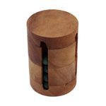 Wood puzzle, 'Spin to Win' - Handcrafted Wood Cylindrical Puzzle from Thailand