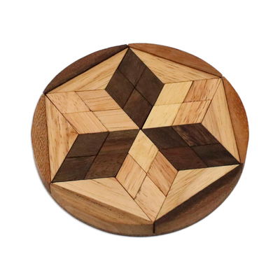 Rompecabezas de madera - Juego de rompecabezas de madera en forma de estrella de Tailandia