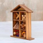 Wood puzzle set with box, 'Household Challenge' (set of 6) - Six Rain Tree Wood Puzzles with Box from Thailand