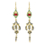 Gold plated brass dangle earrings, 'Thai Confection' - Gold Plated Brass Multicolored Earrings from Thailand (image 2a) thumbail