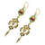 Gold plated brass dangle earrings, 'Thai Confection' - Gold Plated Brass Multicolored Earrings from Thailand (image 2d) thumbail