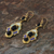Gold plated brass dangle earrings, 'Ornate Thai' - Gold Plated Brass and Resin Colorful Earrings from Thailand (image 2b) thumbail
