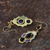 Gold plated brass dangle earrings, 'Ornate Thai' - Gold Plated Brass and Resin Colorful Earrings from Thailand (image 2c) thumbail