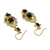 Gold plated brass dangle earrings, 'Ornate Thai' - Gold Plated Brass and Resin Colorful Earrings from Thailand (image 2e) thumbail