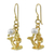 Gold plated cultured pearl dangle earrings, 'Radiant Aquarius' - Gold Plated Cultured Pearl Aquarius Earrings from Thailand