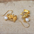 Pendientes colgantes de perlas cultivadas chapadas en oro - Pendientes Acuario de perlas cultivadas chapadas en oro de Tailandia