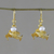 Gold plated cultured pearl dangle earrings, 'Radiant Pisces' - Gold Plated Cultured Pearl Pisces Earrings from Thailand
